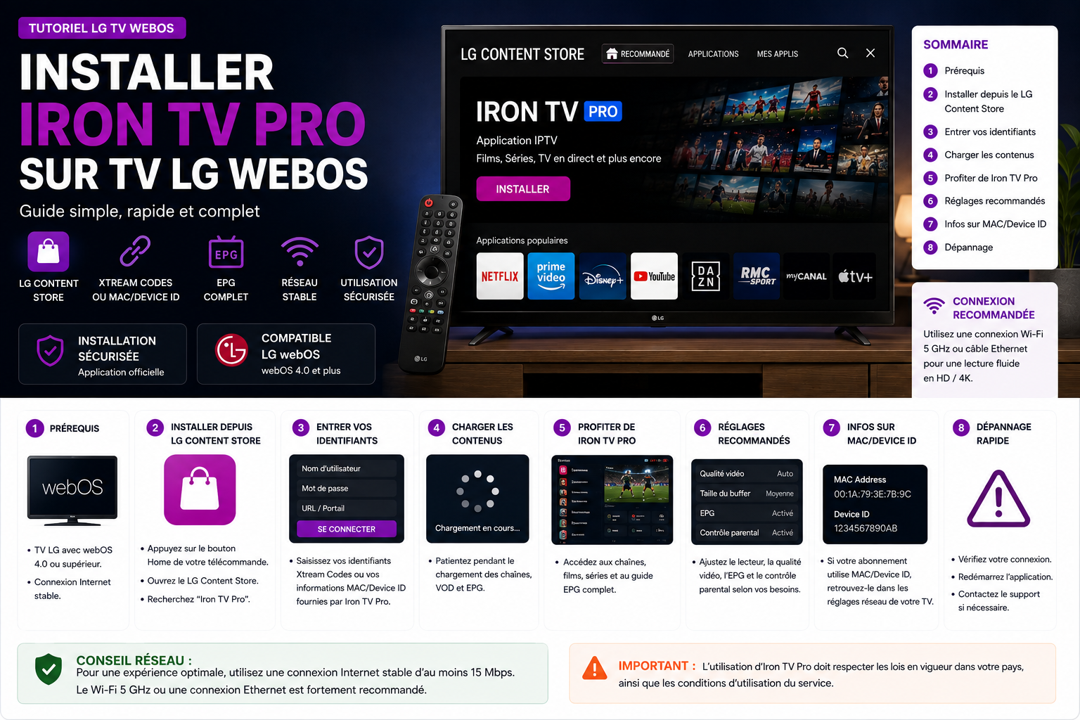 Installation Iron TV Pro sur TV LG webOS